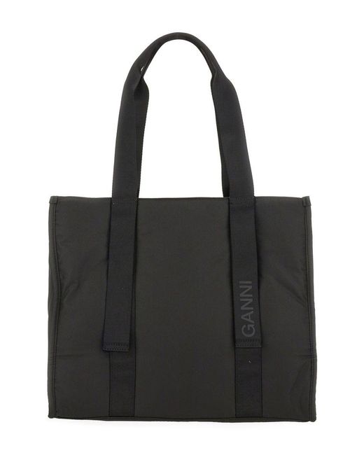 Ganni Black Medium Tote Bag