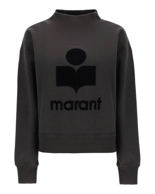Isabel Marant Black Moby Sweatshirt With Flocked Logo
