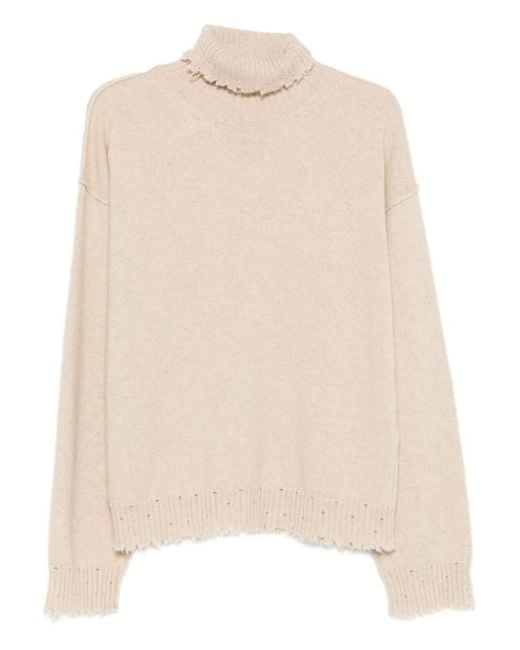 Uma Wang Natural Cashmere Turtle-Neck Jumper
