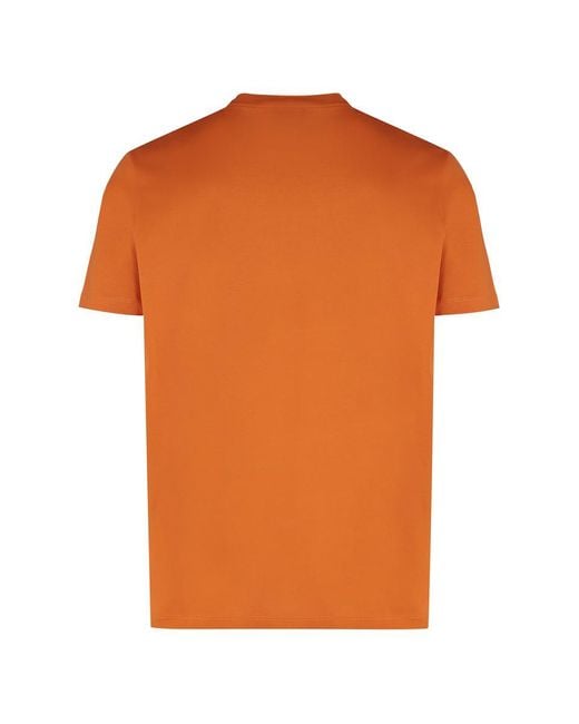 Paul & Shark Orange Cotton Crew-Neck T-Shirt for men