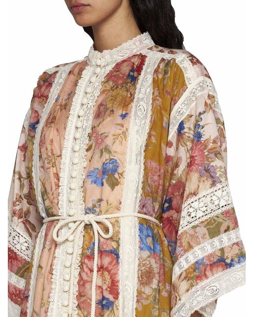 Zimmermann White August Lace Trimmed Cotton Mini Dress