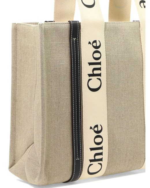 Chloé Natural Chloé Woody Medium Shoulder Bag