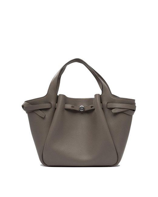 Tory Burch Gray Romy Leather Tote Bag
