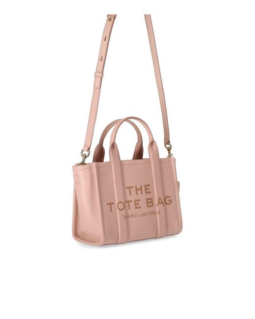 Marc Jacobs Pink The Leather Small Tote Rose Handbag