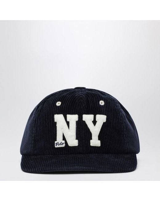 Polo Ralph Lauren Blue Corduroy Baseball Cap for men