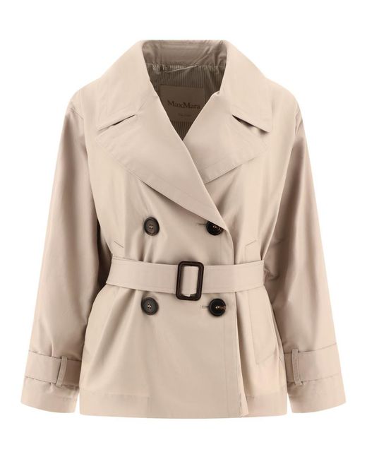 Max Mara The Cube Natural Double-Breasted Trench Coat