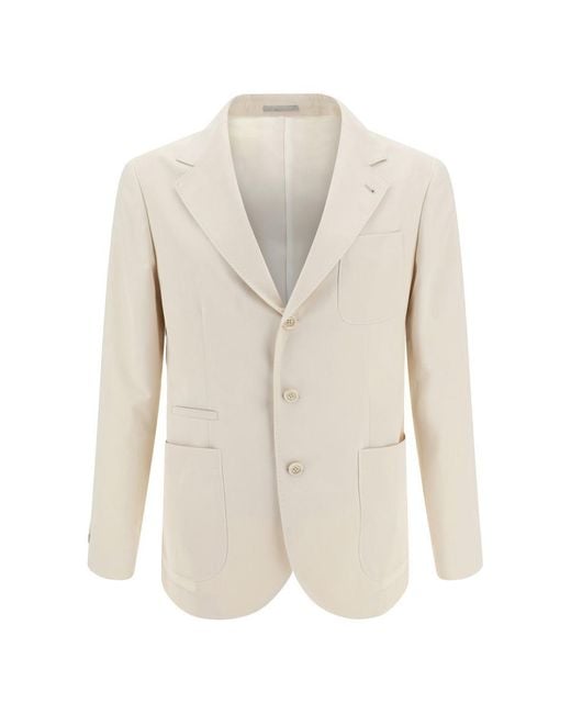 Brunello Cucinelli White Blazer Jacket for men