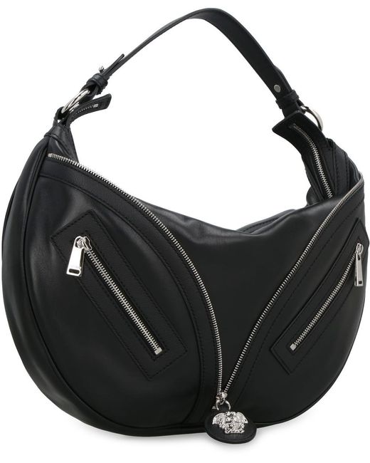 Versace Black Repeat Hobo Bag