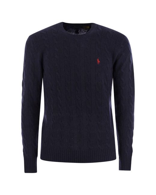 Polo Ralph Lauren Blue Wool And Cashmere Cable-knit Sweater for men