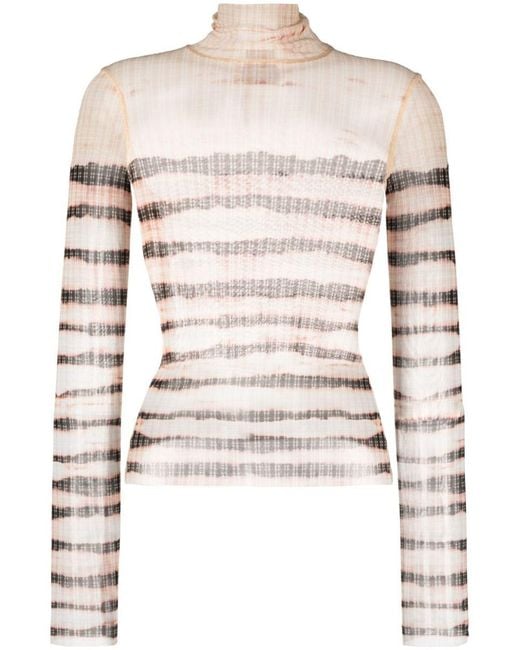 Jean Paul Gaultier Natural Striped Long Sleeve Top