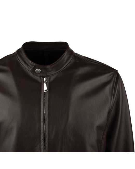 Tagliatore Black Dark Lambskin Leather Jacket for men