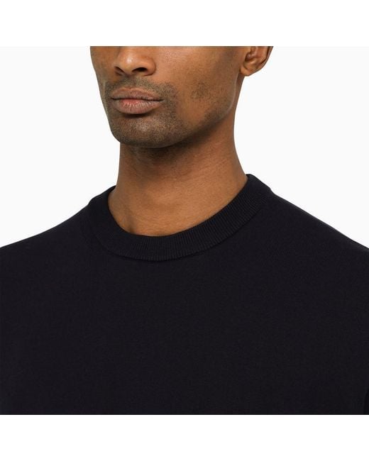 Roberto Collina Black Navy Oversize Crewneck T-shirt for men