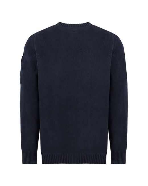 C P Company Blue Cotton Crew-Neck Sweater for men