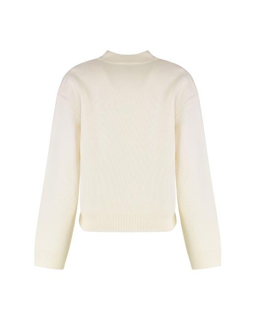 A.P.C. White Esther Virgin Wool Crew-Neck Sweater