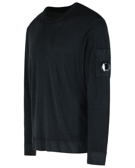 C P Company Black Wool Sweater for men