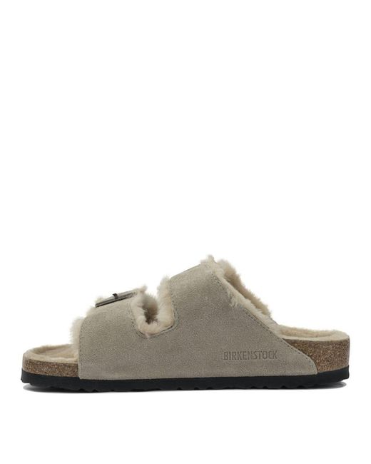 Birkenstock Gray "Arizona Shearling" Sandals