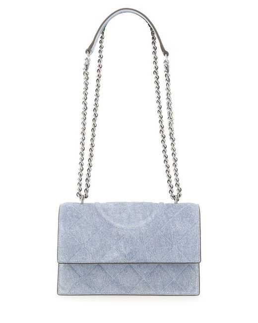 Tory Burch White Suede "Fleming" Bag
