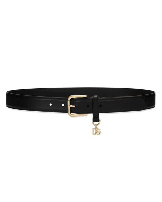Dolce & Gabbana Black Belt Logo Charm Accessories