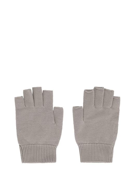 Rick Owens White Knitted Gloves