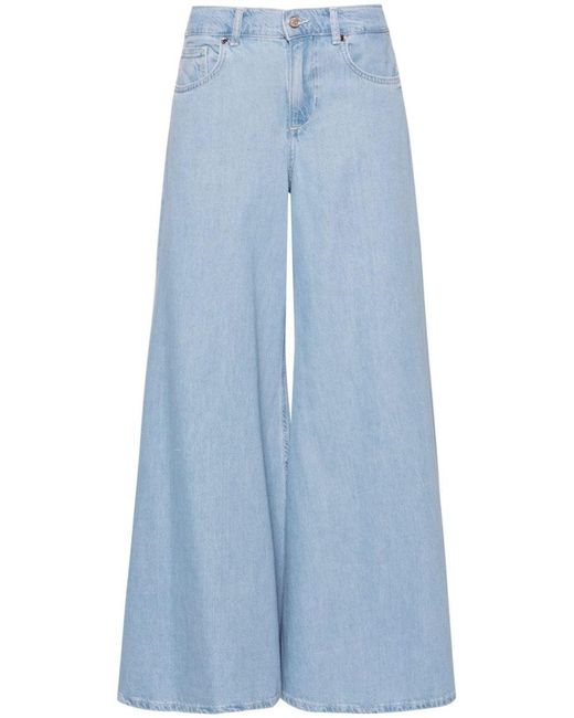 Liu Jo Blue Wide-Leg Cotton Jeans