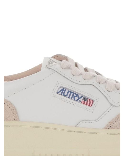 Autry White Medalist Low Leat/Suede for men