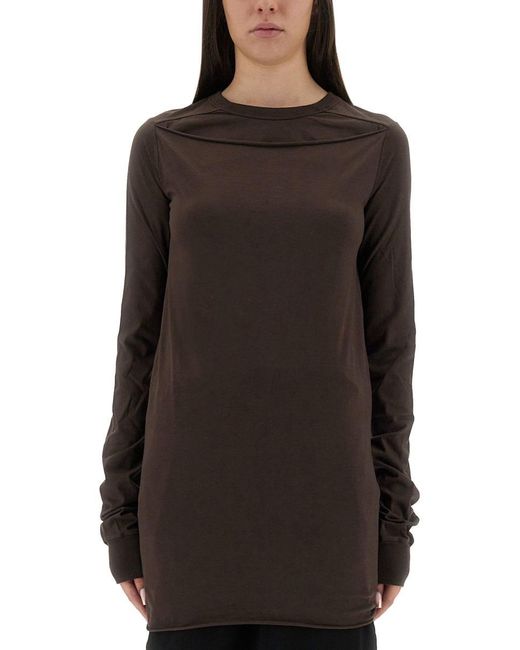 Rick Owens Black Shirt "Concordians Slashed Level Ls T"