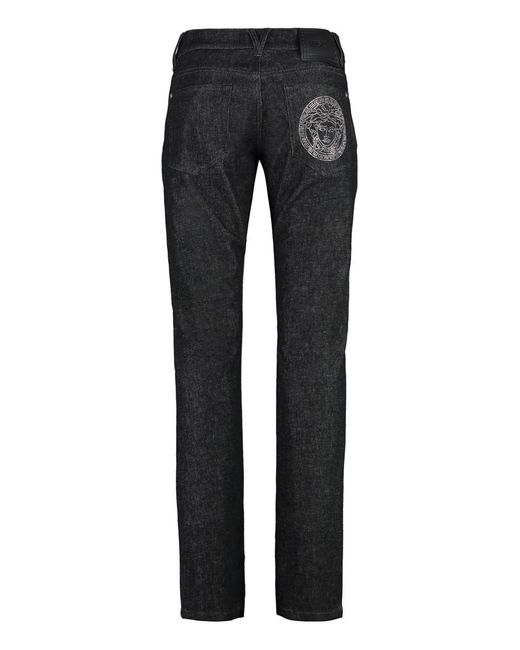 Versace Black 5-pocket Slim Fit Jeans for men