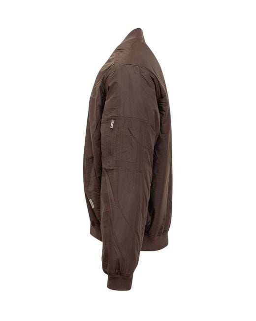 Represent Brown Bomber Jacket With Embroidered Logo for men