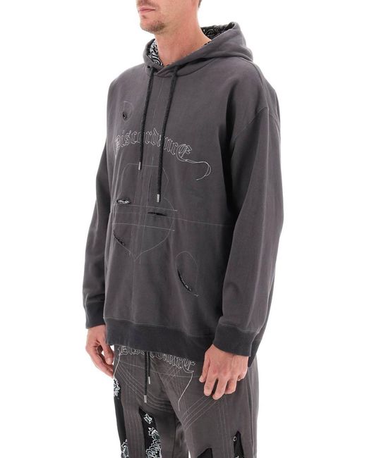 Children of the discordance Gray Hoodie With Bandana Detailing for men