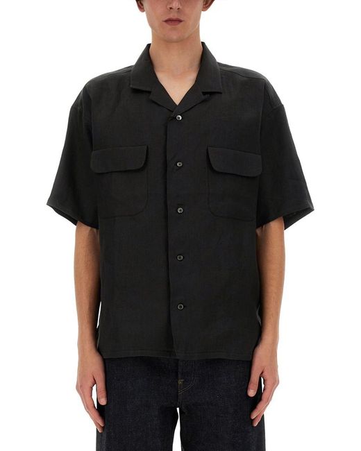 Nigel Cabourn Black Linen Shirt for men