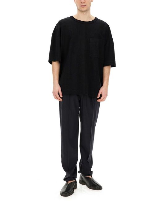 Lemaire Black Boxy Fit T-Shirt for men