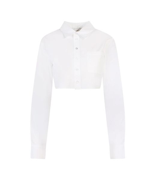 Coperni White Cotton Cropped Shirt