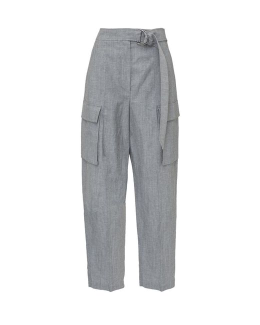 Brunello Cucinelli Gray Trousers With Belt