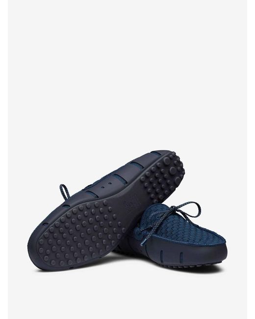 Swims Blue Lace-up Boat Shoes for men