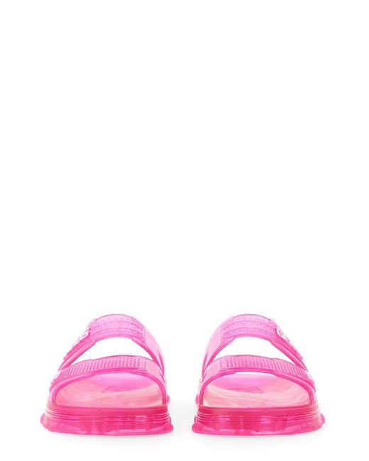 Gcds Pink Sandal With Logo Unisex