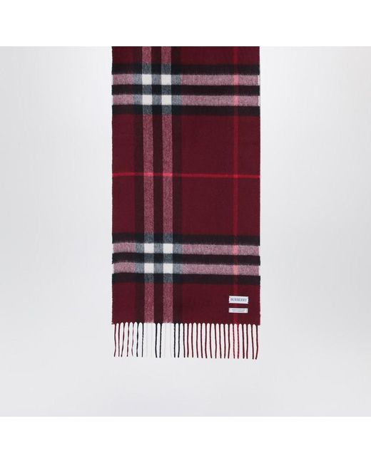 Burberry Red Scarf With Check Pattern