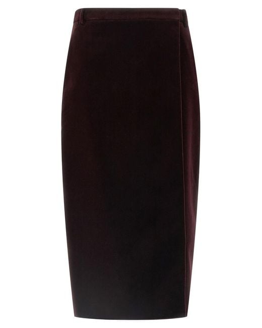 Saint Laurent Black Velvet Skirt