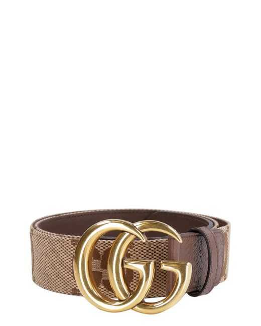 Gucci Gray Gg Marmont Buckle Leather Belt