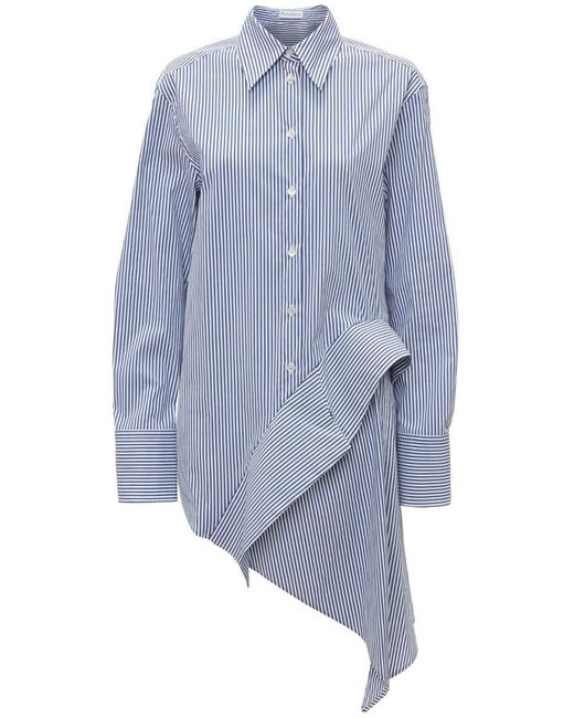 J.W. Anderson Blue Striped Long-sleeve Draped Shirt