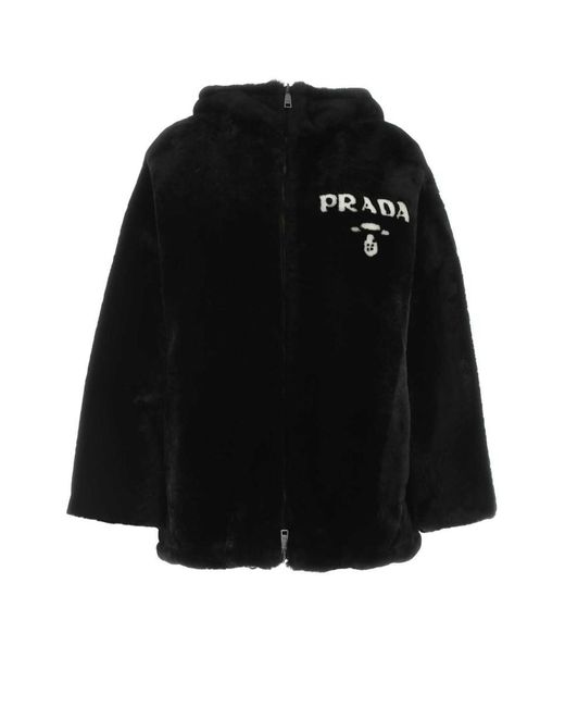 Prada Black Reversible Fur Coat