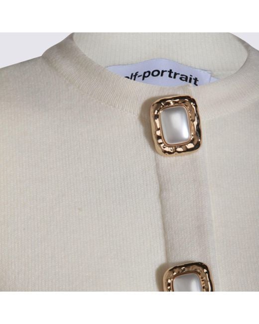 Self-Portrait Natural Short Cardigan