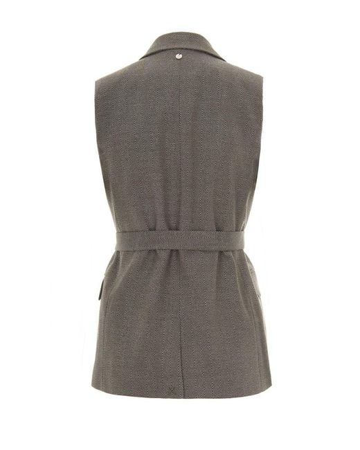 Liu Jo Gray Chevron Vest With Belt