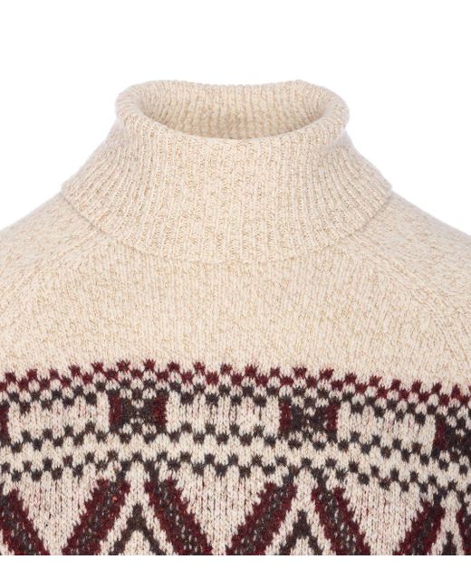 Brunello Cucinelli Natural Wool And Silk Turtle-Neck Jumper for men