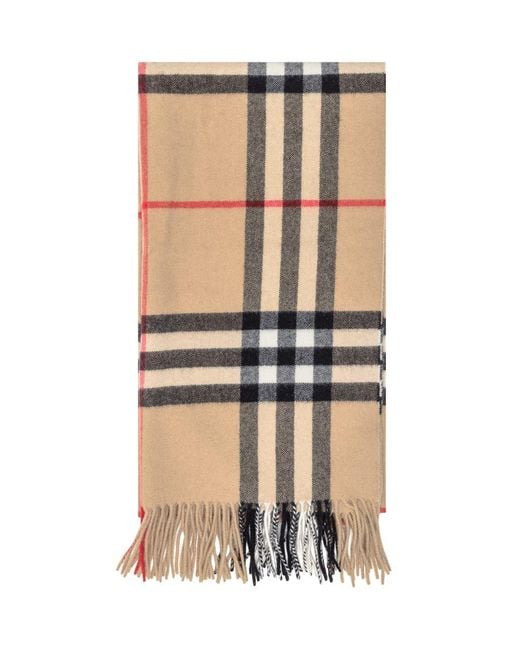 Burberry Multicolor Wool Check Scarf With Fringes