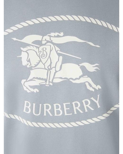 Burberry Blue Cotton T-shirt for men