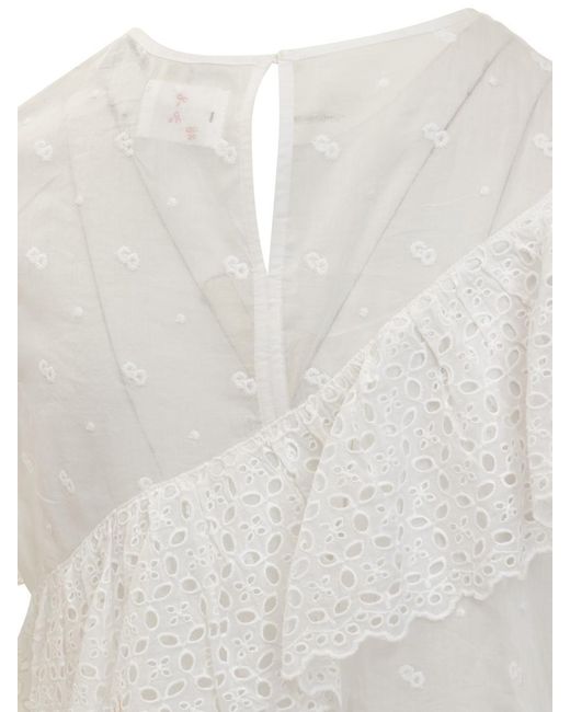 Isabel Marant White Cotton Top With Ruffles