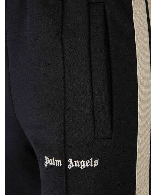 Palm Angels Black Contrast Stripe Joggers for men
