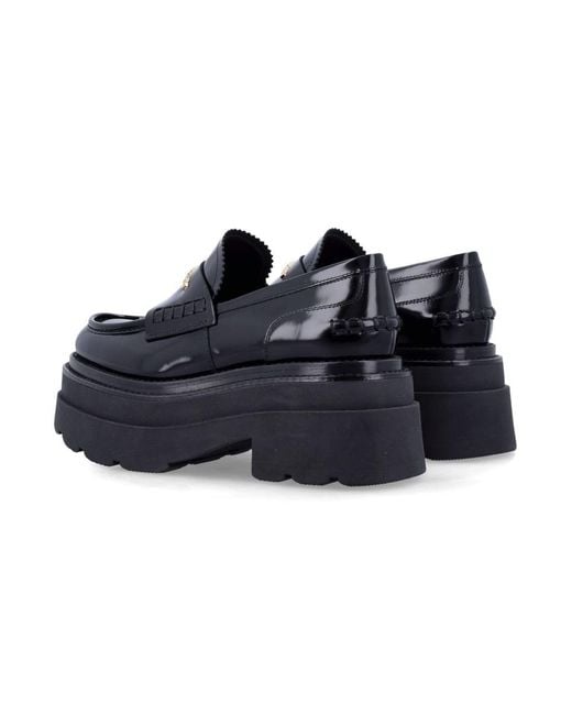 Alexander Wang Blue Leather Carter Platform Loafers