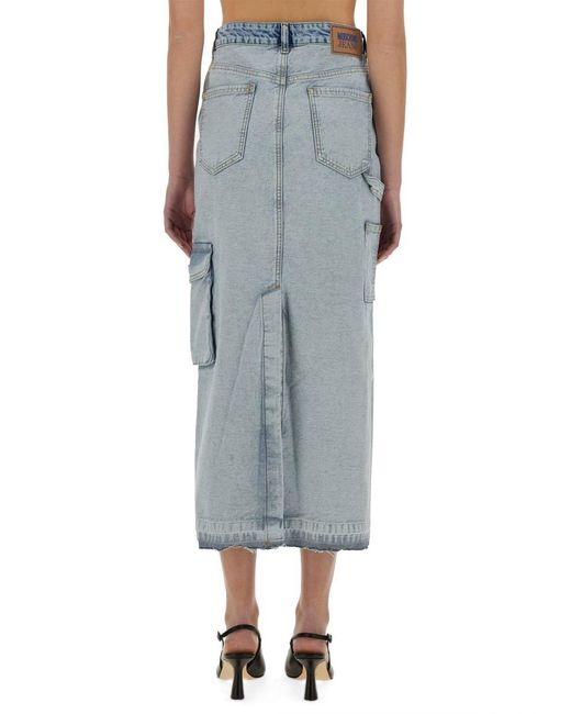 Moschino Blue Long Denim Skirt