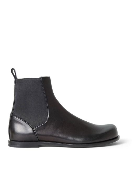 Fendi Black Ff Squared Chelsea Boots for men